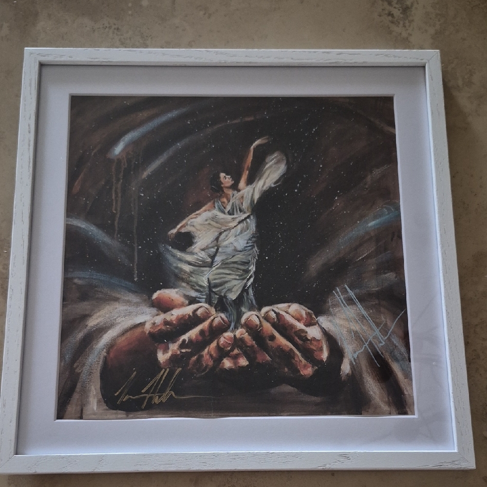 Elegant Dance Art Print in White Frame